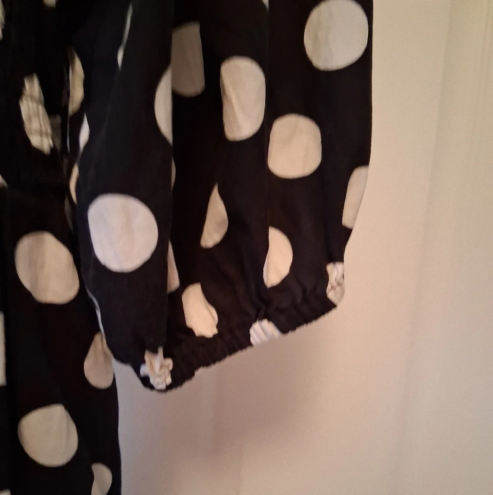 Ava & Viv Polkadot Black And White Babydoll Dress.  XL - Picture 4 of 7